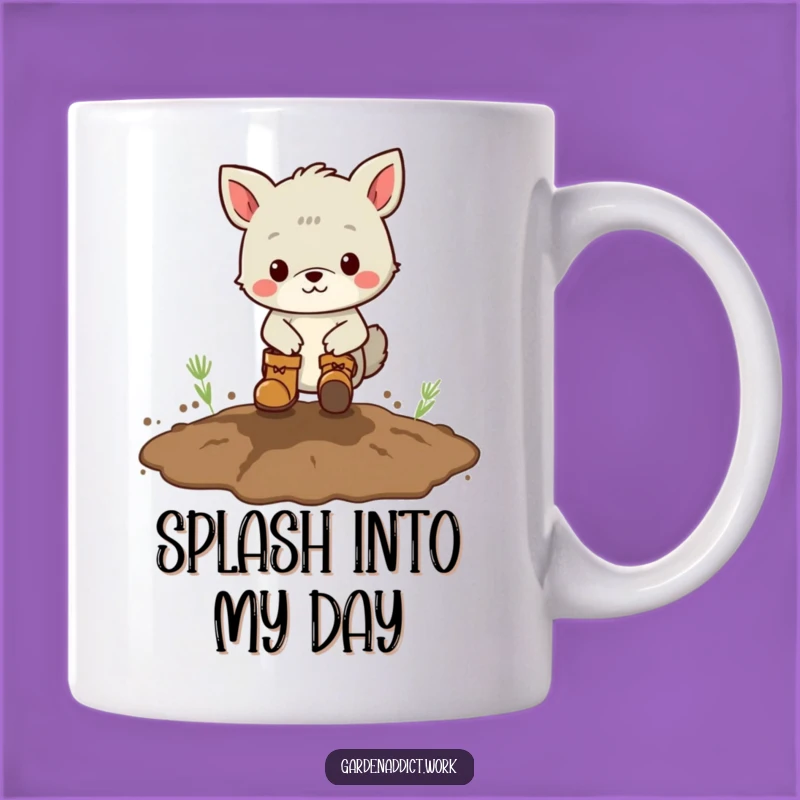 Funny Muddy Puddle Mug: Adorable Boots-Wearing Animal, Perfect Funny Gift