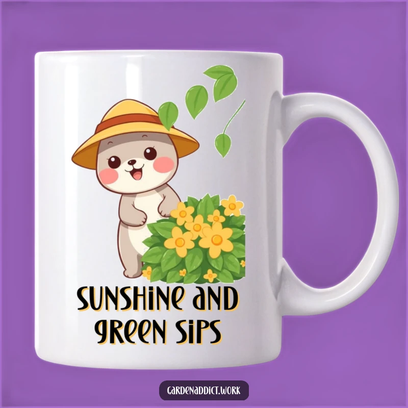 Funny Sun Hat Gardener Mug: Happy Animal Pruning, Perfect Funny Gift