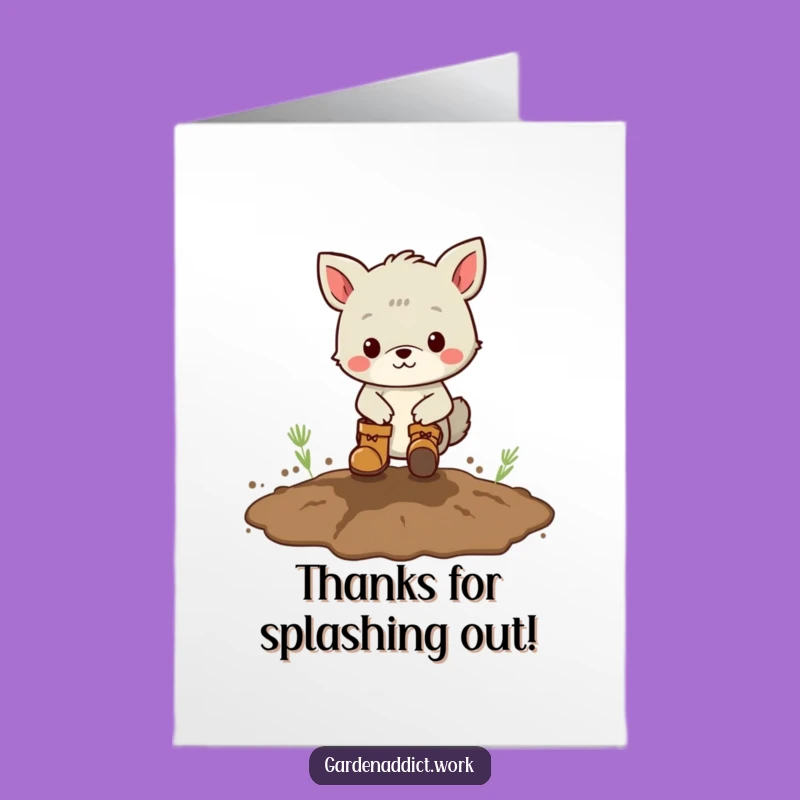 Free Printable Thank You Card: Muddy Boots Fun - Downloadable Gratitude Gift